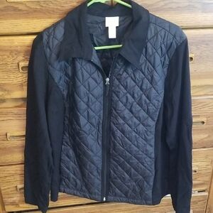 Chico's Black Quilted Puffer Jacket
